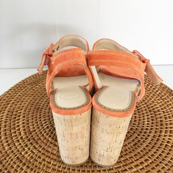 1901 Coral Crock Heels Size 7 M Platform Shoes Wedge - Picture 4 of 5
